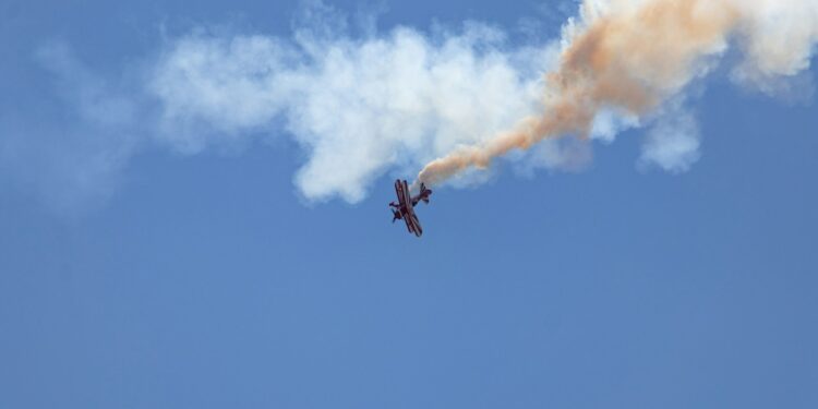 a plane flying through the air