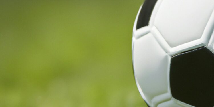 a white football ball on grass